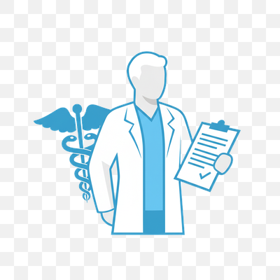 Medical Professional with Caduceus and Clipboard Icon