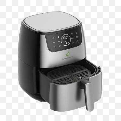 Modern 'Healthy Cook Pro' Air Fryer with Digital Display and Open Drawer