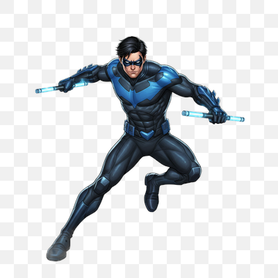 Nightwing: Dynamic Action Pose with Escrima Sticks