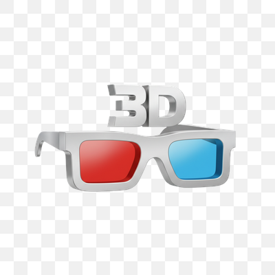 Classic Anaglyph 3D Glasses with Metallic Text