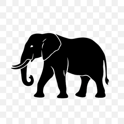 Minimalist Black Elephant Silhouette