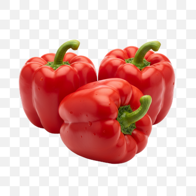 Fresh Red Bell Peppers on White
