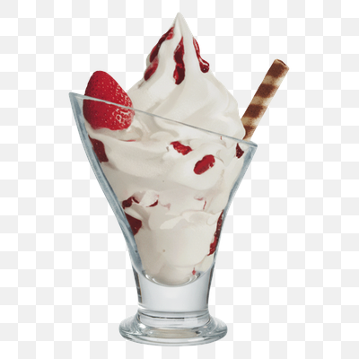 Refreshing Strawberry Soft Serve Sundae with Wafer
