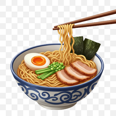 Vibrant Ramen Bowl with Chopsticks and Classic Toppings