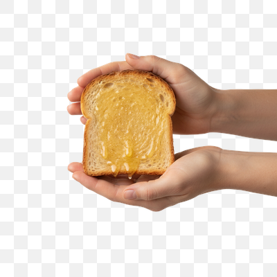 Golden Honey Dripping from Toasted Bread Held by Hands