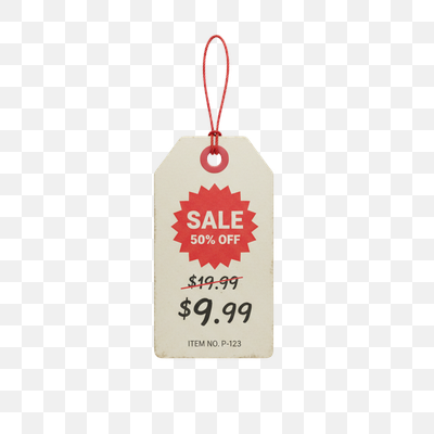 Sale Price Tag with 50% Off Discount
