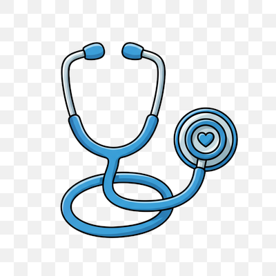 Cartoon Blue Stethoscope with Heart Symbol