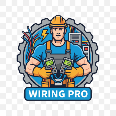 Wiring Pro Electrician Mascot Logo