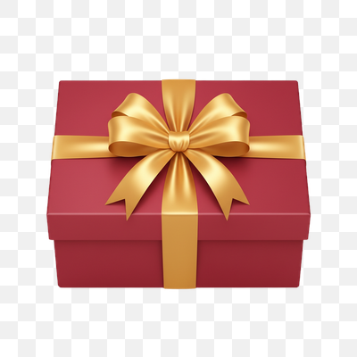 Elegant Red Gift Box with Golden Ribbon and Bow
