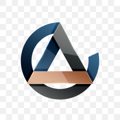 Abstract Geometric Interlocking Logo with Glossy Finish