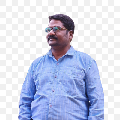 Thoughtful Man in Blue Shirt Amidst Snowy Trees