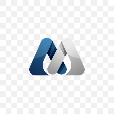 Modern Interlocking Blue and Silver M Logo Design