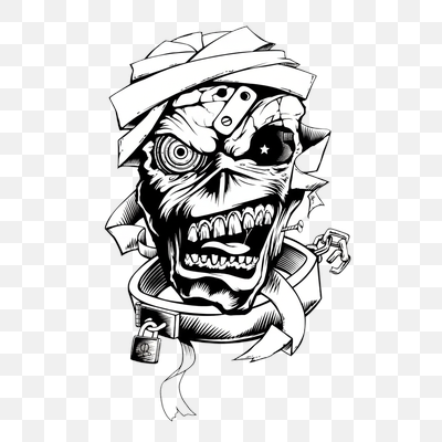 Bandaged Skull with Chained Collar