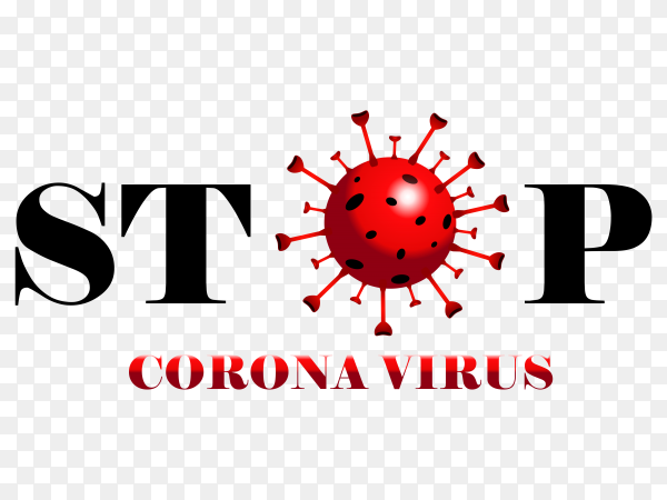 Stop coronavirus concept on transparent background PNG