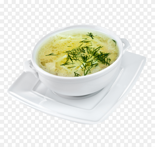 Chicken noodle soup on transparent background PNG