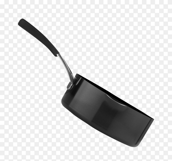 Black pan for frying on transparent background PNG