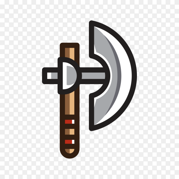 Hand drawn cartoon Axe for creating video game premium vector PNG