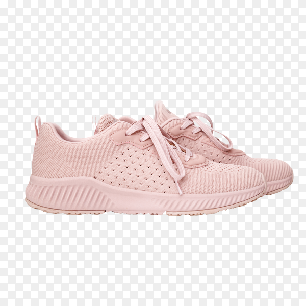 Pink female sneakers isolated on transparent background PNG